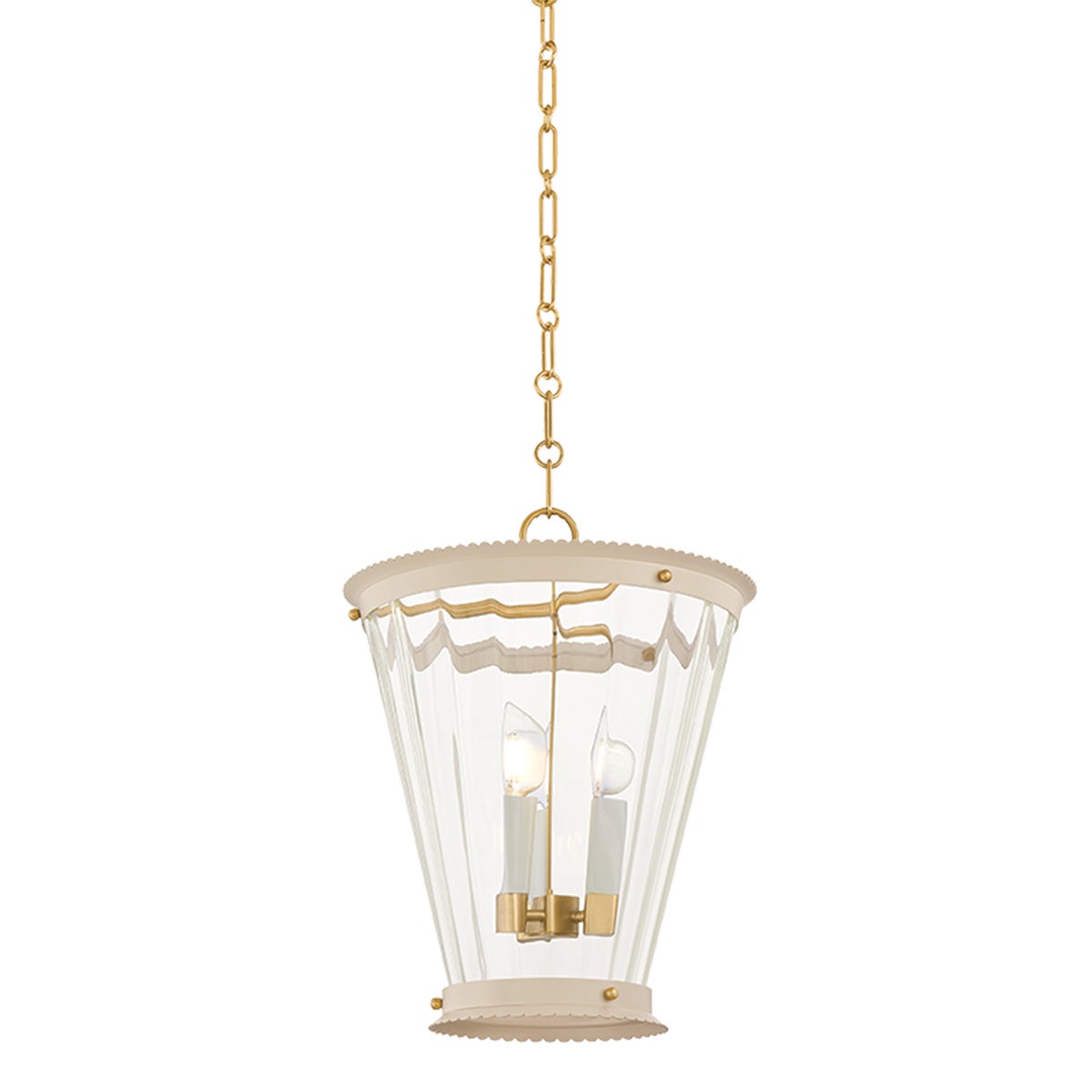 Mitzi by Hudson Valley Lighting Lucretia Lantern in Aged Brass / Soft Bisque