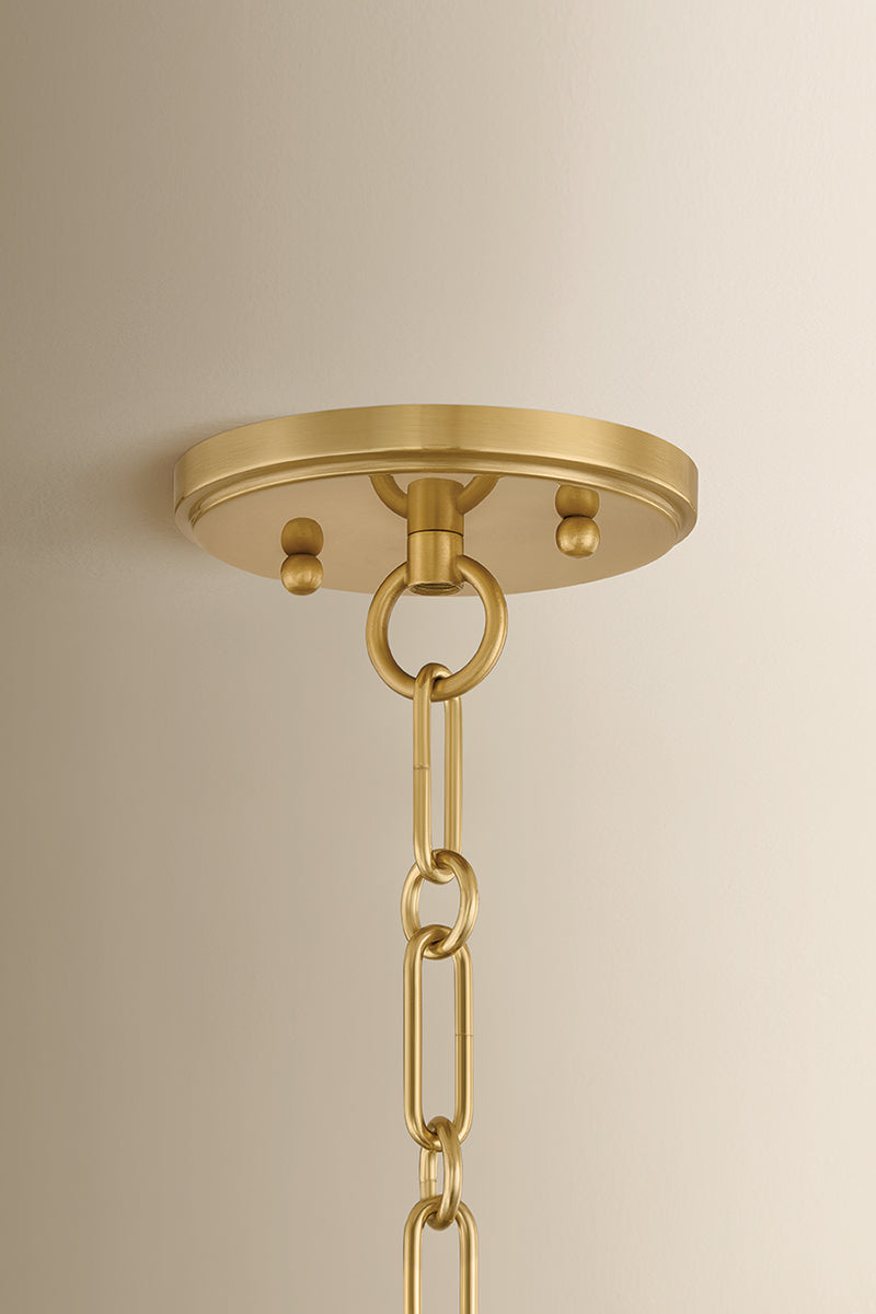Mitzi by Hudson Valley Lighting Lucretia Lantern in Aged Brass / Soft Bisque, detail view 1