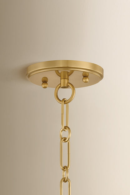 Mitzi by Hudson Valley Lighting Lucretia Lantern in Aged Brass / Soft Bisque, detail view 1