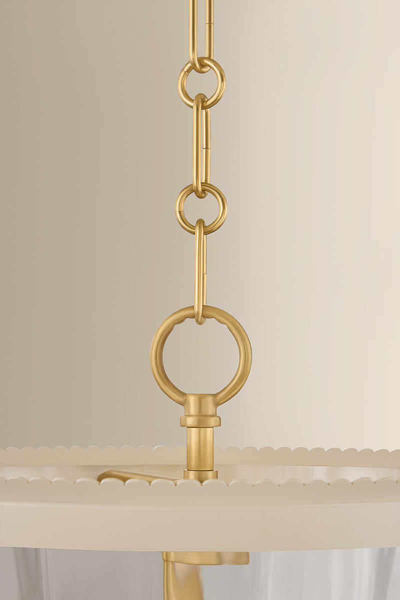 Mitzi by Hudson Valley Lighting Lucretia Lantern in Aged Brass / Soft Bisque, detail view 3