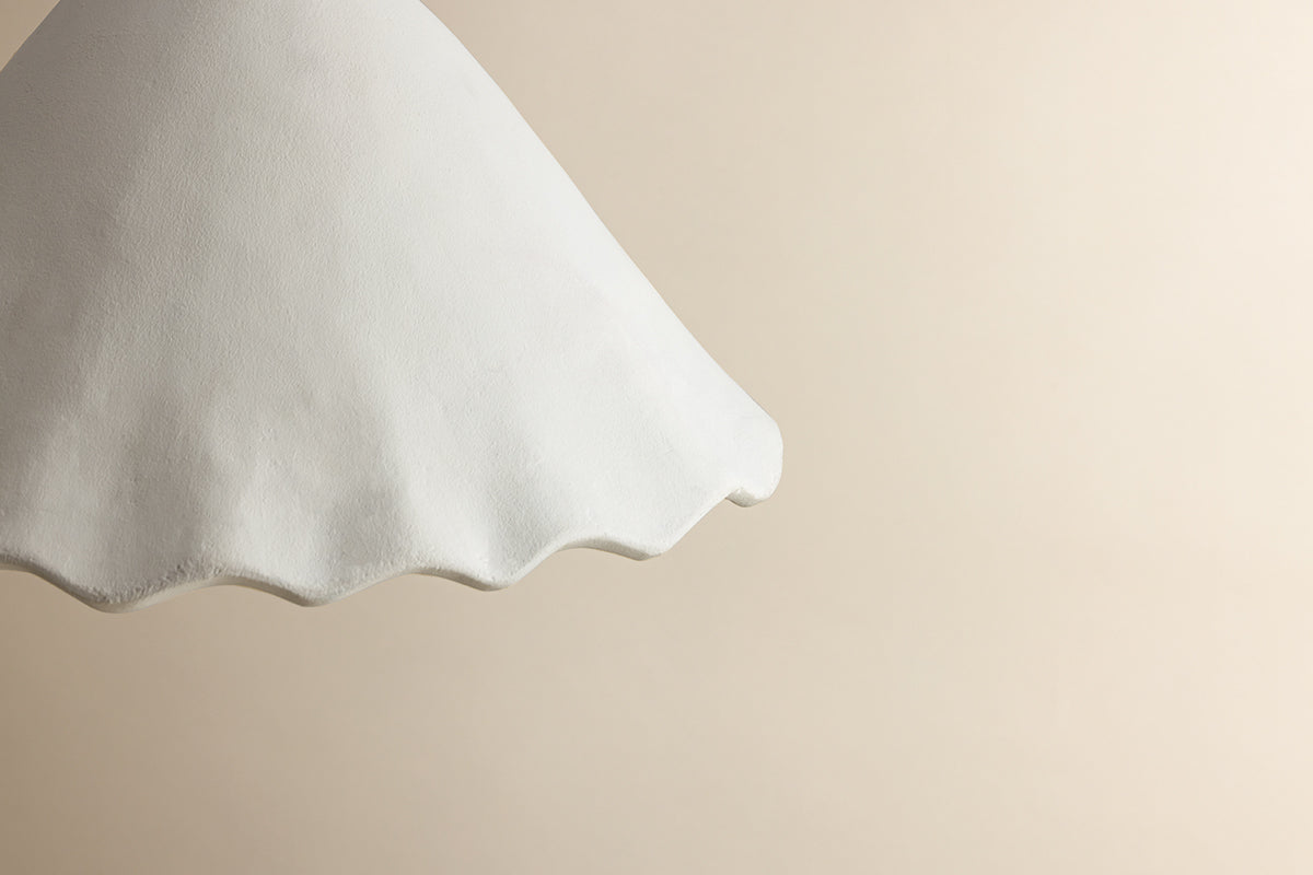 Mitzi by Hudson Valley Lighting Lulu Pendant in Aged Brass / White Plaster, detail view 2