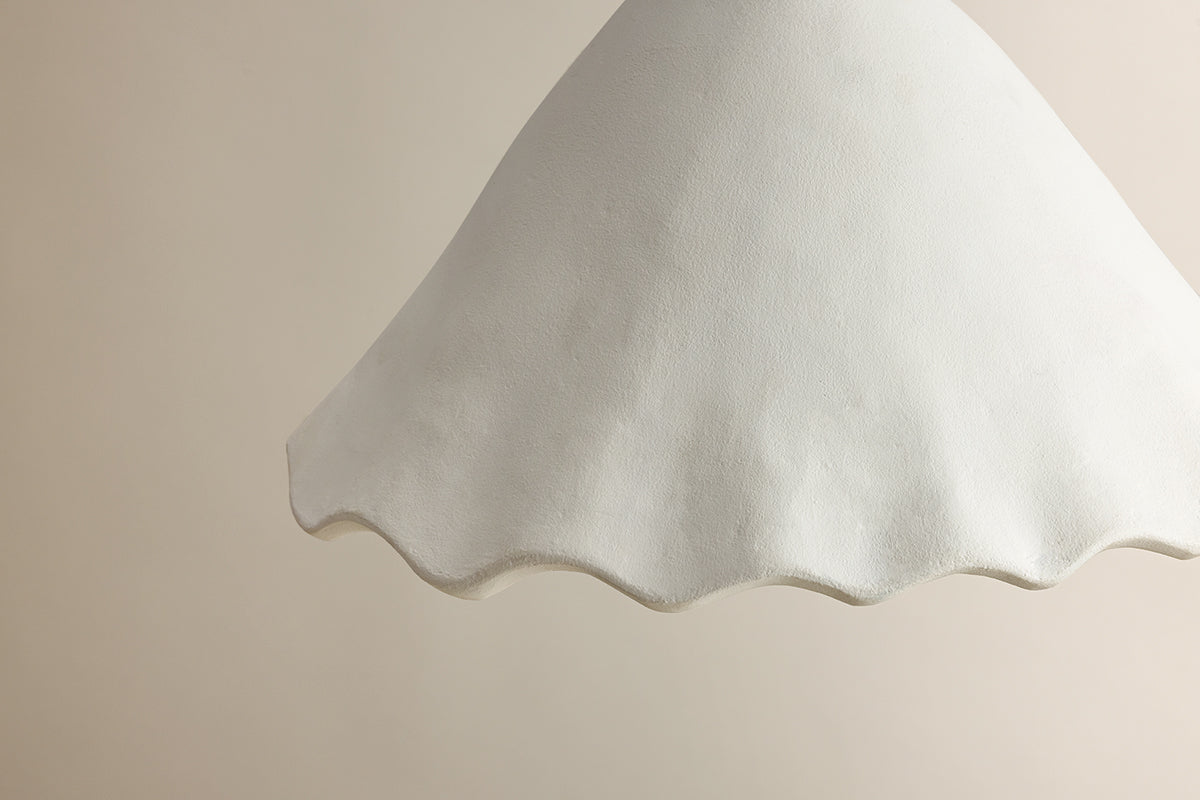 Mitzi by Hudson Valley Lighting Lulu Pendant in Aged Brass / White Plaster, detail view 3