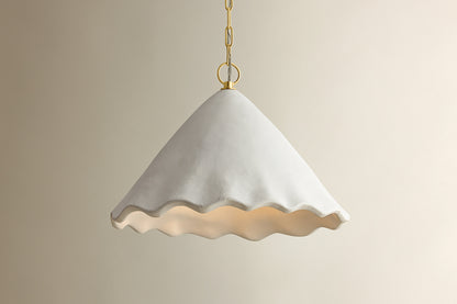 Mitzi by Hudson Valley Lighting Lulu Pendant in Aged Brass / White Plaster, detail view 6