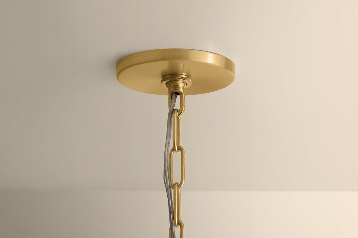Mitzi by Hudson Valley Lighting Lulu Pendant in Aged Brass / White Plaster, detail view 7