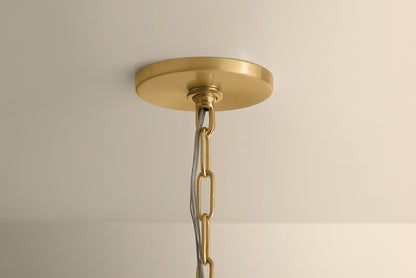 Mitzi by Hudson Valley Lighting Lulu Pendant in Aged Brass / White Plaster, detail view 7