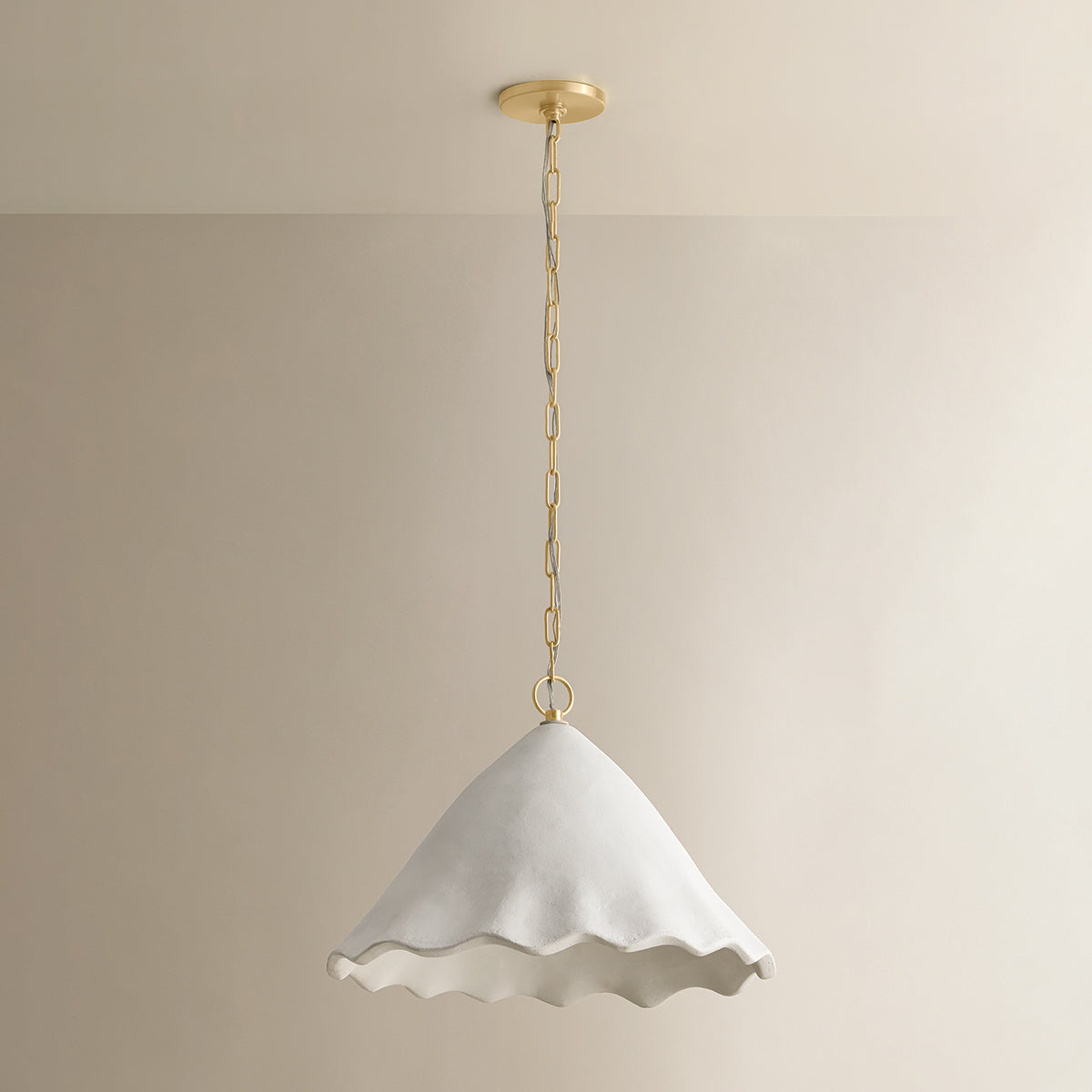 Mitzi by Hudson Valley Lighting Lulu Pendant in Aged Brass / White Plaster, detail view 8