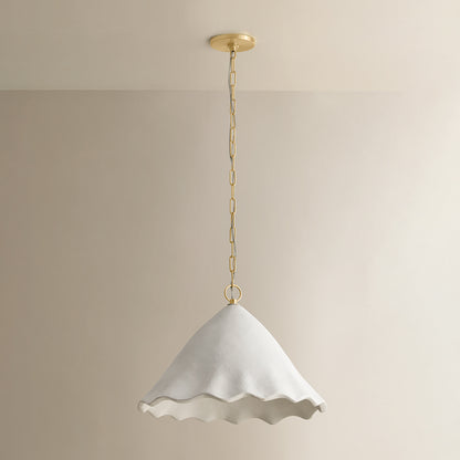 Mitzi by Hudson Valley Lighting Lulu Pendant in Aged Brass / White Plaster, detail view 8