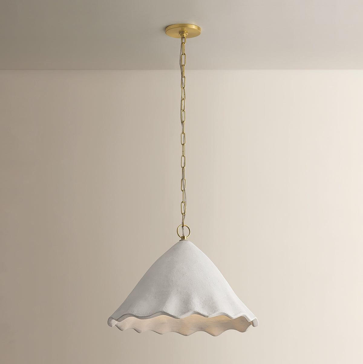 Mitzi by Hudson Valley Lighting Lulu Pendant in Aged Brass / White Plaster, detail view 9