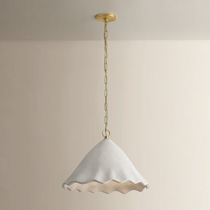 Mitzi by Hudson Valley Lighting Lulu Pendant in Aged Brass / White Plaster, detail view 9