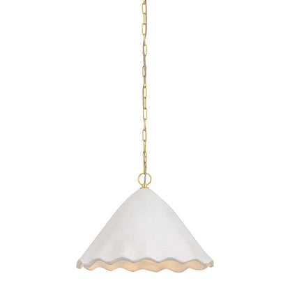 Mitzi by Hudson Valley Lighting Lulu Pendant in Aged Brass / White Plaster