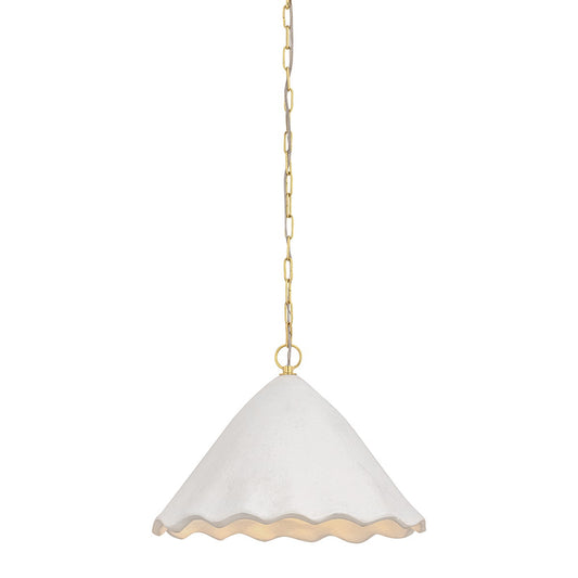 Mitzi by Hudson Valley Lighting Lulu Pendant in Aged Brass / White Plaster