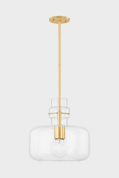 Mitzi by Hudson Valley Lighting Lumi Large Pendant in Aged Brass, detail view 2