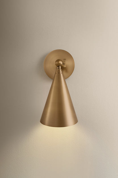 Mitzi by Hudson Valley Lighting Luneth Wall Sconce in Patina Brass, detail view 1