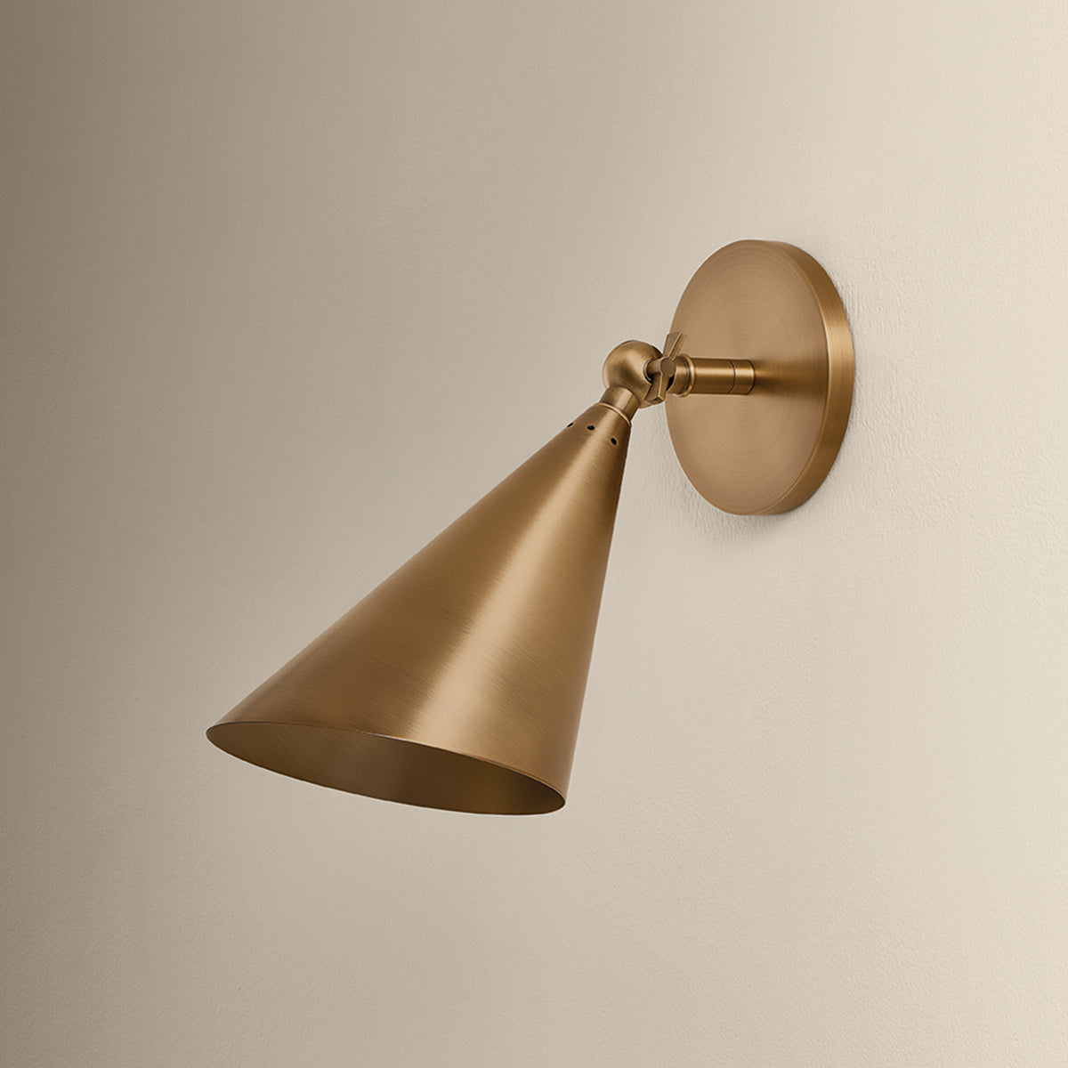 Mitzi by Hudson Valley Lighting Luneth Wall Sconce in Patina Brass, detail view 2
