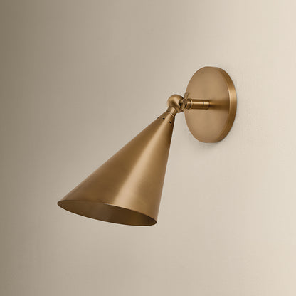 Mitzi by Hudson Valley Lighting Luneth Wall Sconce in Patina Brass, detail view 2