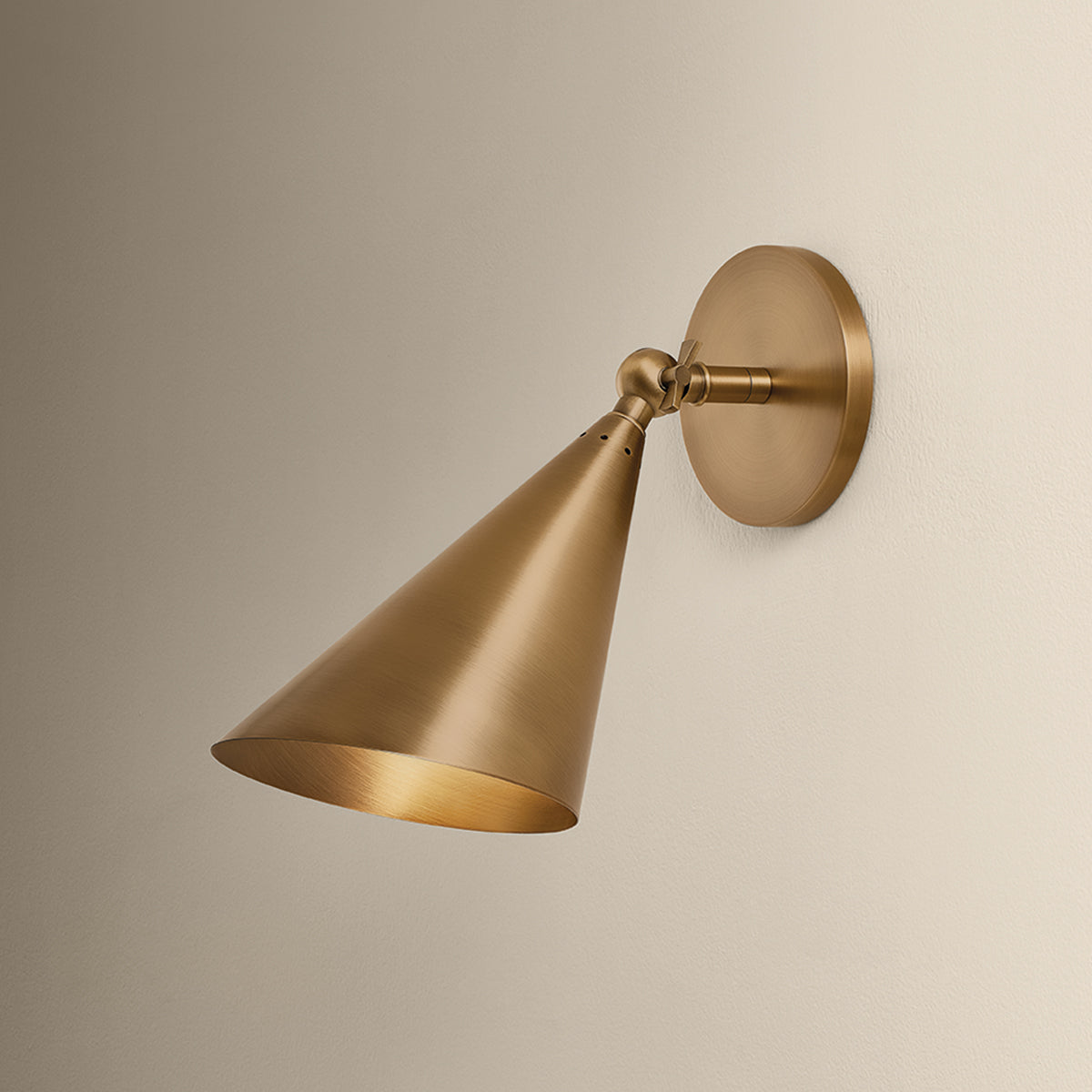 Mitzi by Hudson Valley Lighting Luneth Wall Sconce in Patina Brass, detail view 4