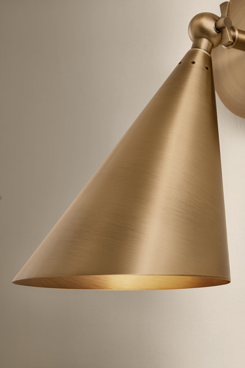 Mitzi by Hudson Valley Lighting Luneth Wall Sconce in Patina Brass, detail view 5