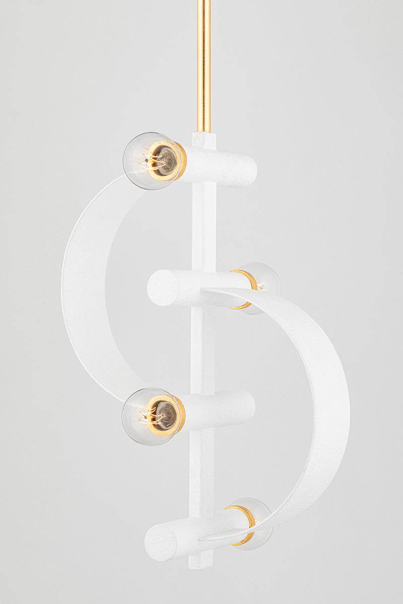 Mitzi by Hudson Valley Lighting Maddie Pendant in Gold Leaf / White, detail view 1
