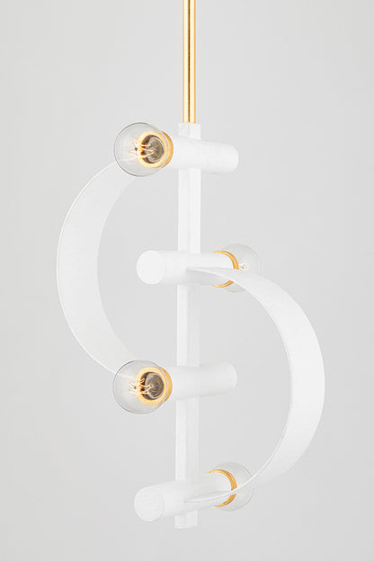 Mitzi by Hudson Valley Lighting Maddie Pendant in Gold Leaf / White, detail view 1
