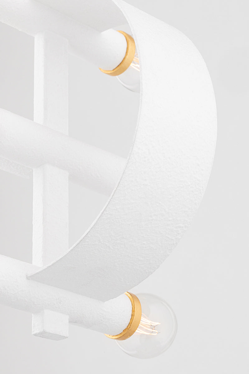 Mitzi by Hudson Valley Lighting Maddie Pendant in Gold Leaf / White, detail view 2