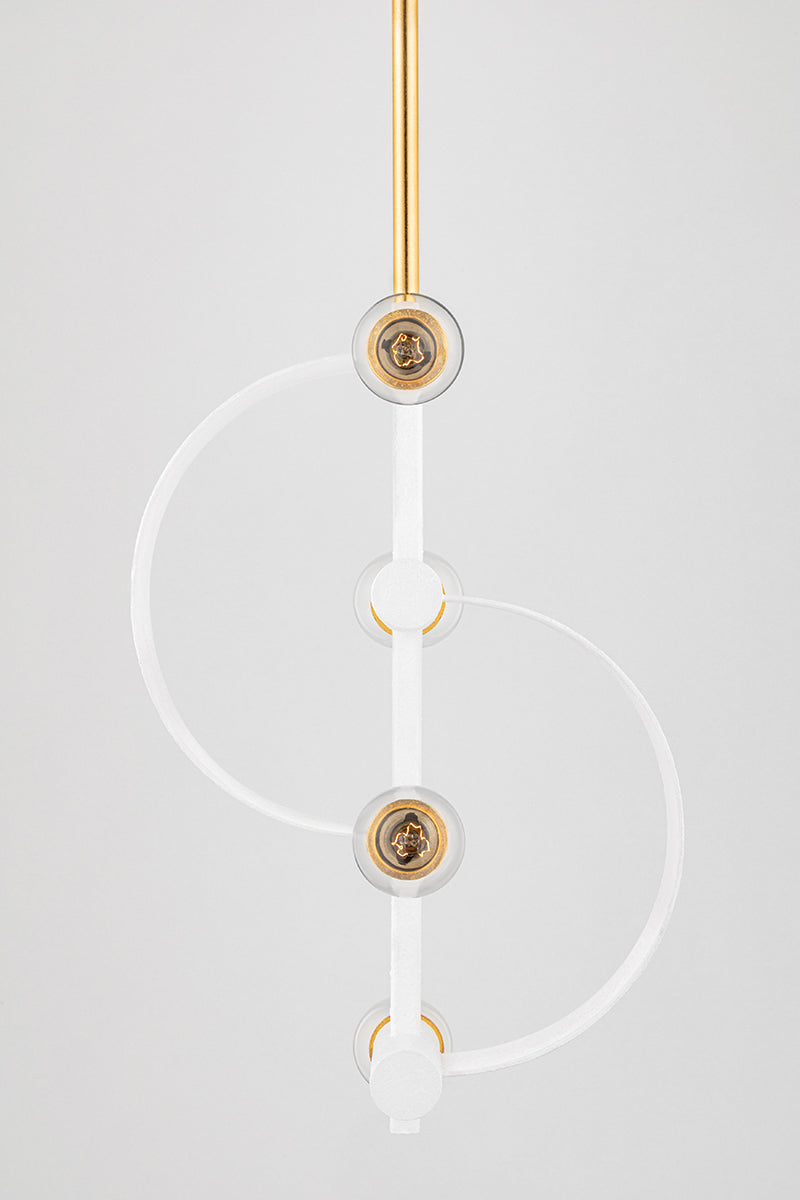 Mitzi by Hudson Valley Lighting Maddie Pendant in Gold Leaf / White, detail view 3