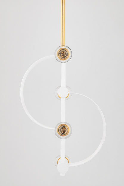 Mitzi by Hudson Valley Lighting Maddie Pendant in Gold Leaf / White, detail view 3