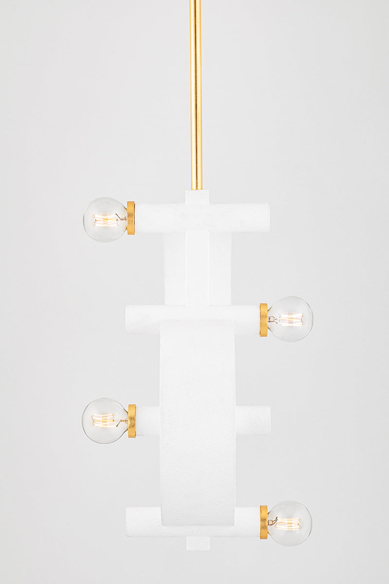 Mitzi by Hudson Valley Lighting Maddie Pendant in Gold Leaf / White, detail view 4