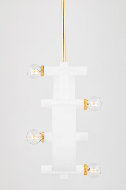 Mitzi by Hudson Valley Lighting Maddie Pendant in Gold Leaf / White, detail view 4