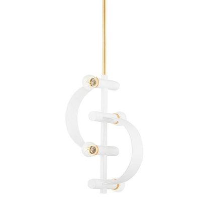 Mitzi by Hudson Valley Lighting Maddie Pendant in Gold Leaf / White