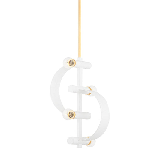 Mitzi by Hudson Valley Lighting Maddie Pendant in Gold Leaf / White