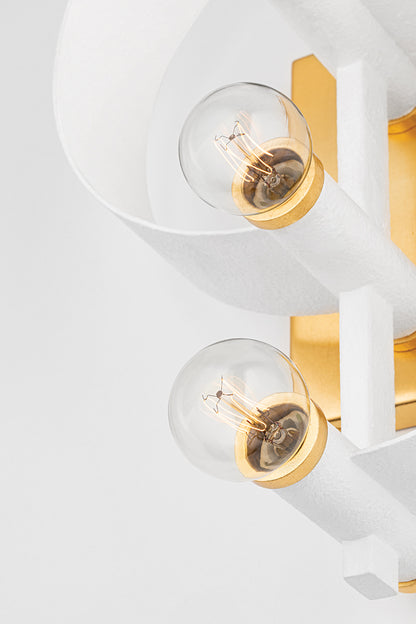 Mitzi by Hudson Valley Lighting Maddie Wall Sconce in Gold Leaf / White, detail view 3