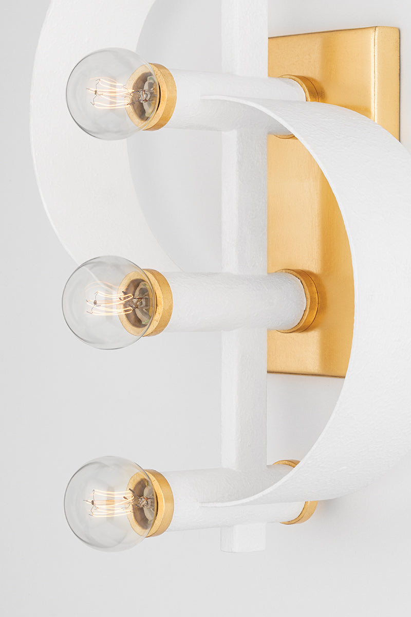 Mitzi by Hudson Valley Lighting Maddie Wall Sconce in Gold Leaf / White, detail view 5