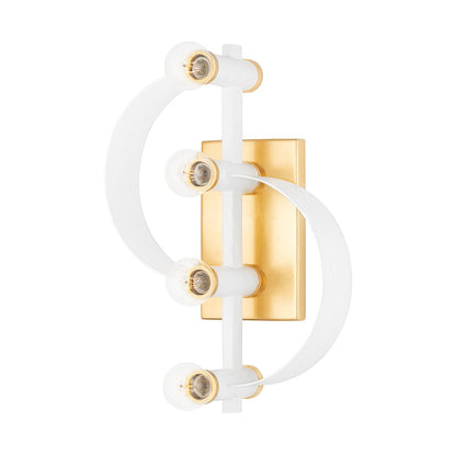 Mitzi by Hudson Valley Lighting Maddie Wall Sconce in Gold Leaf / White