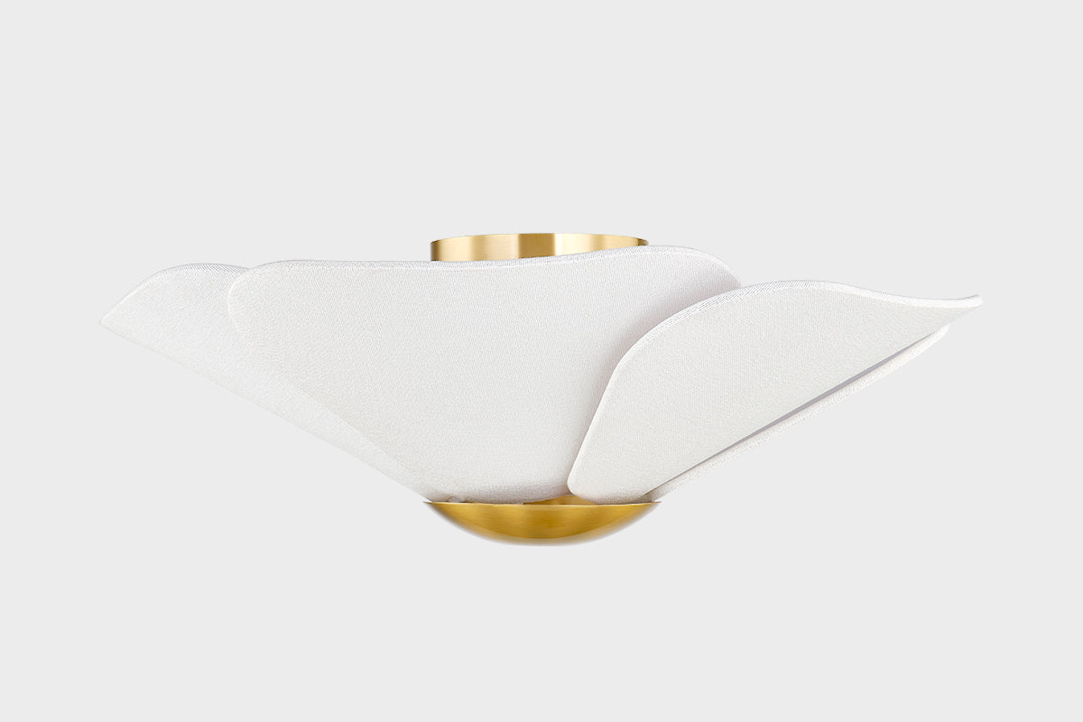 Mitzi by Hudson Valley Lighting Madeline Flush Mount in Aged Brass, detail view 1
