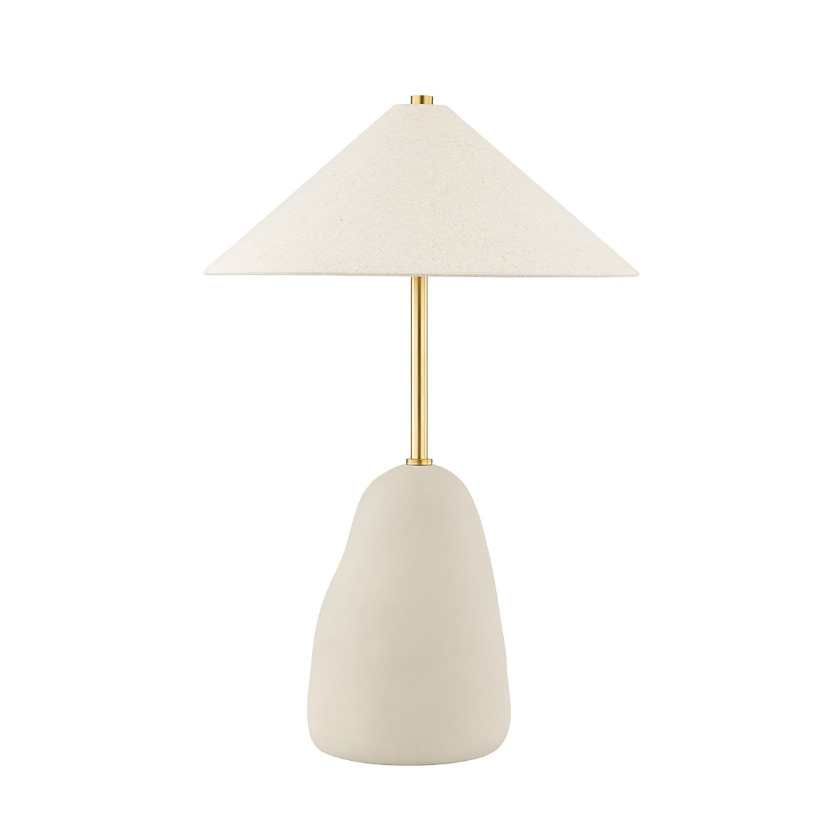 Mitzi by Hudson Valley Lighting Maia Table Lamp in Aged Brass / Ceramic Textured Beige
