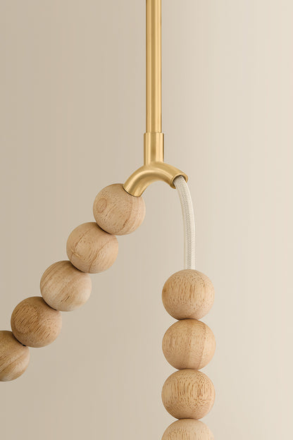 Mitzi by Hudson Valley Lighting Makena Chandelier in Aged Brass / Cloud, detail view 5