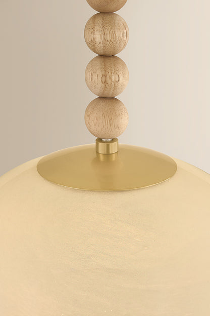Mitzi by Hudson Valley Lighting Makena Pendant in Aged Brass / Cloud, detail view 6
