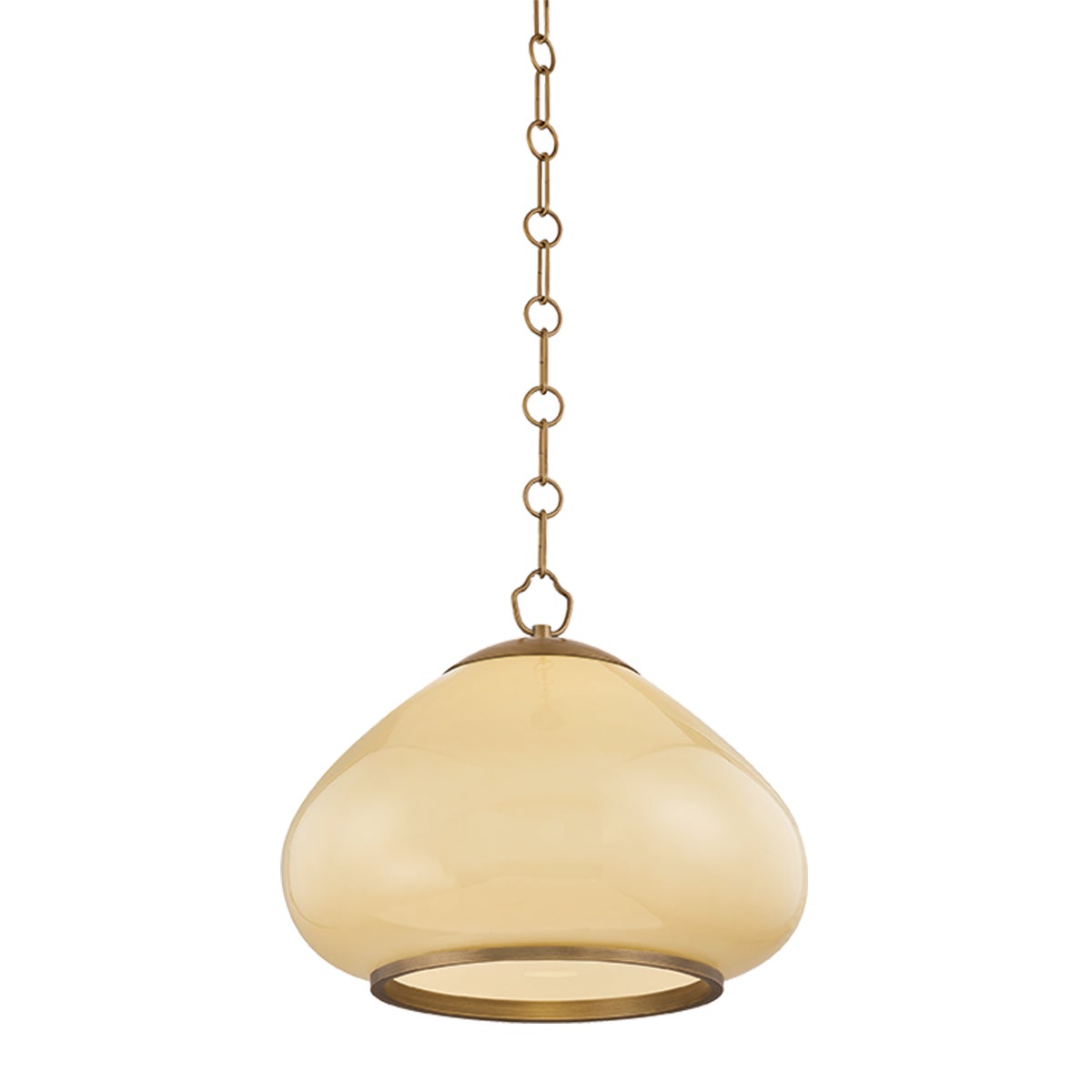 Mitzi by Hudson Valley Lighting Maliah Large Pendant in Patina Brass / Cream Opal Glass