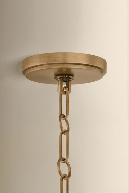 Mitzi by Hudson Valley Lighting Maliah Large Pendant in Patina Brass / Cream Opal Glass, detail view 1