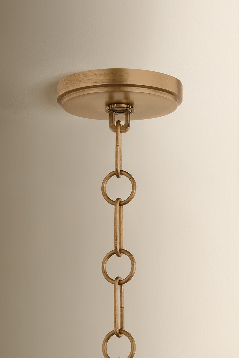 Mitzi by Hudson Valley Lighting Maliah Small Pendant in Patina Brass / Cream Opal Glass, detail view 1
