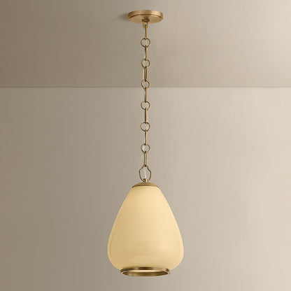 Mitzi by Hudson Valley Lighting Maliah Small Pendant in Patina Brass / Cream Opal Glass, detail view 4