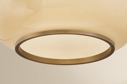 Mitzi by Hudson Valley Lighting Maliah Large Pendant in Patina Brass / Cream Opal Glass, detail view 6