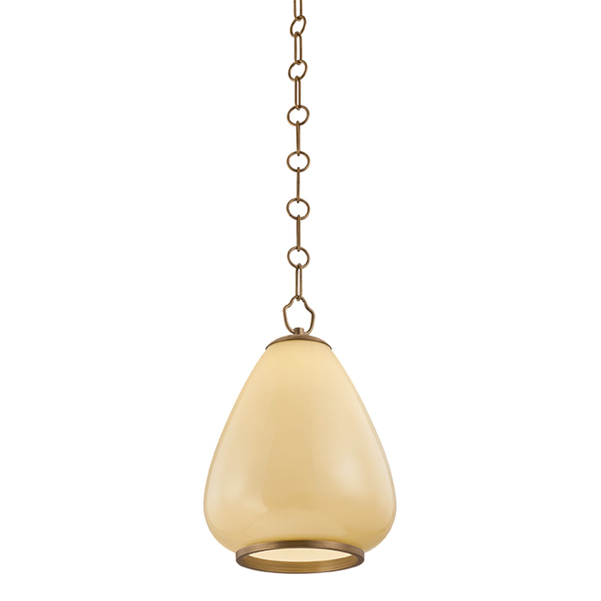 Mitzi by Hudson Valley Lighting Maliah Small Pendant in Patina Brass / Cream Opal Glass