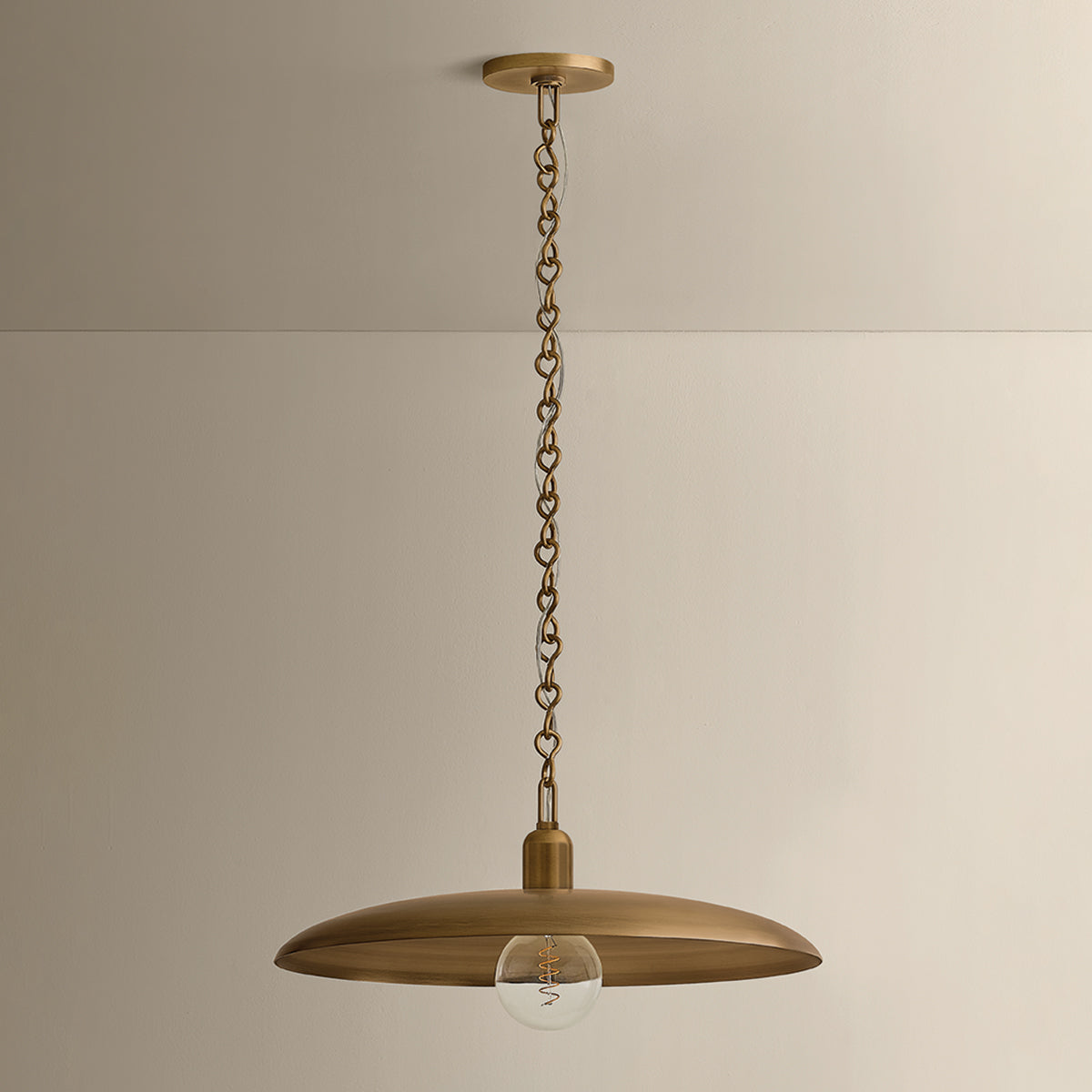 Mitzi by Hudson Valley Lighting Mamie Small Pendant in Patina Brass, detail view 2
