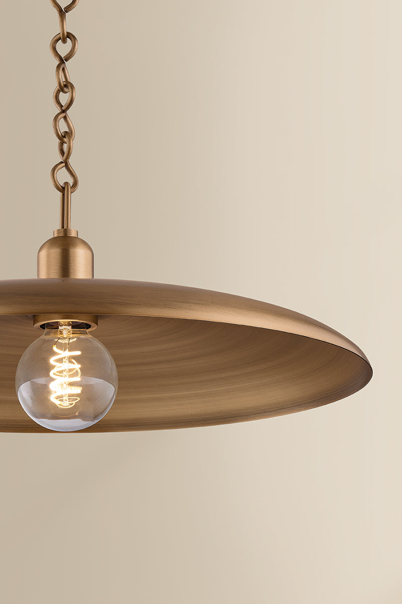 Mitzi by Hudson Valley Lighting Mamie Small Pendant in Patina Brass, detail view 6
