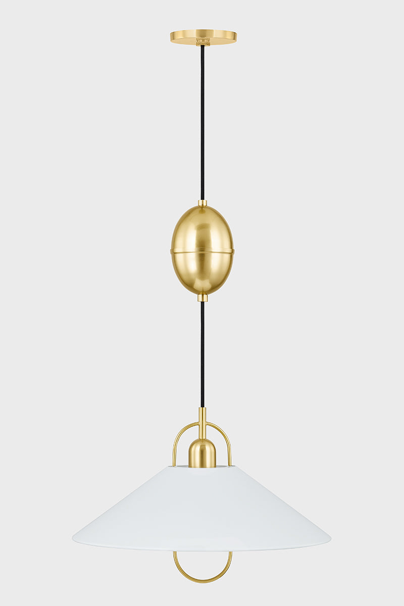 Mitzi by Hudson Valley Lighting Mariel Pendant in Aged Brass / Soft White, detail view 1