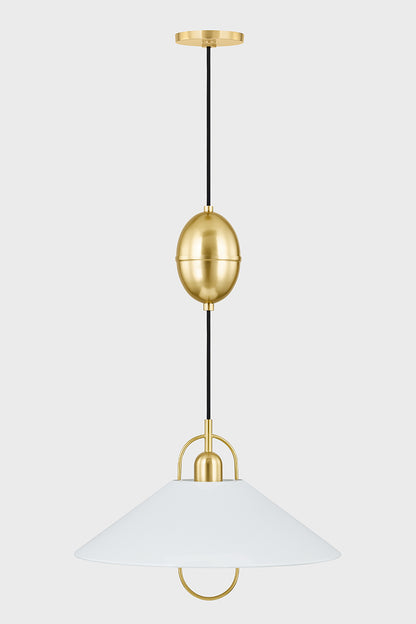 Mitzi by Hudson Valley Lighting Mariel Pendant in Aged Brass / Soft White, detail view 1