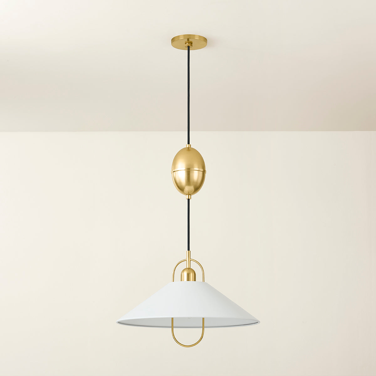 Mitzi by Hudson Valley Lighting Mariel Pendant in Aged Brass / Soft White, detail view 2