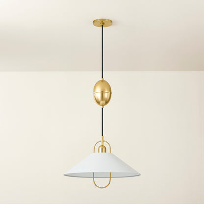 Mitzi by Hudson Valley Lighting Mariel Pendant in Aged Brass / Soft White, detail view 2