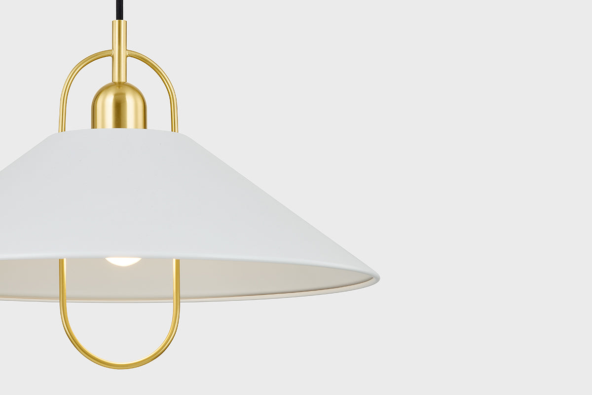 Mitzi by Hudson Valley Lighting Mariel Pendant in Aged Brass / Soft White, detail view 3